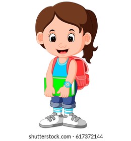 Happy Girl Cartoon Images Stock Photos Vectors Shutterstock