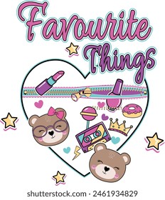 cute girl graphic tees bear teddy love