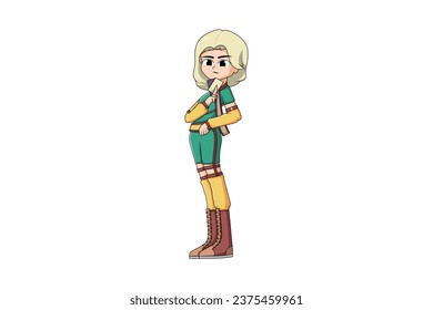 Cute Girl with Halloween Costume Character Illustration