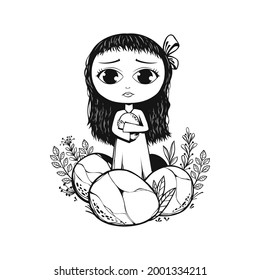 Ilustración vectorial dibujada a mano por una niña pequeña