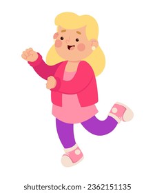 cute girl happy icon isolated illustration