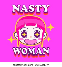 cute cute girl head vector