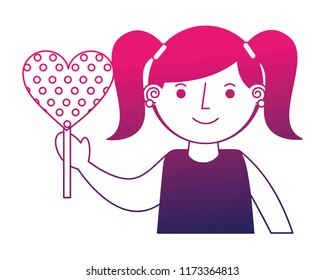 cute girl holding sweet lollipop snack