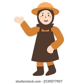Cute Girl Kid Gardening Illustration