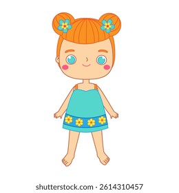 Cute Girl kid in summer dress. beach summertime vacation child.