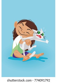 Cute girl with kitty