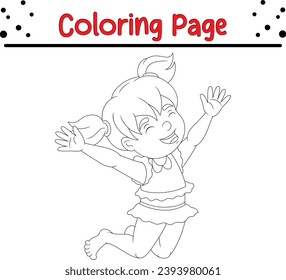 Cute girl laughing coloring page