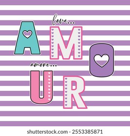 cute girl letters design love