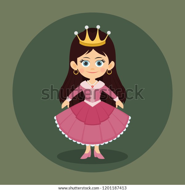 Cute Girl Looks Like Princess Princess Stock Vector (Royalty Free ...