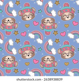 cute girl love bear design