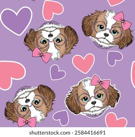 cute girl love dog puppy