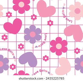 cute girl love patterns design