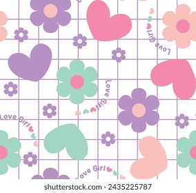 cute girl love patterns design