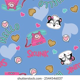 cute girl love patterns design