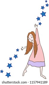 cute girl magic dance making stars
