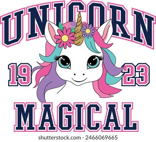 cute girl magical unicorn design