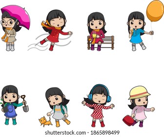 Cute girl mascot character ver.02
