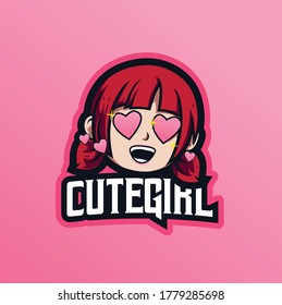 Cute Girl Mascot Logo for Esports Sports and Streamer Gaming