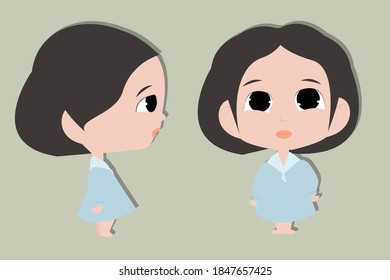 Cute girl model concept. Creative idea design for template, brochure or presenatation.