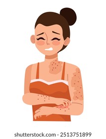 cute girl with monkeypox virus isolated