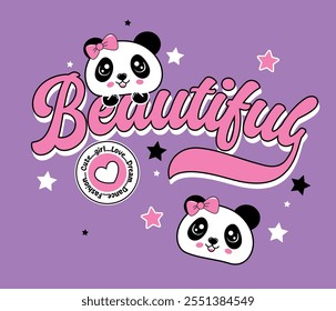 cute girl panda animal love