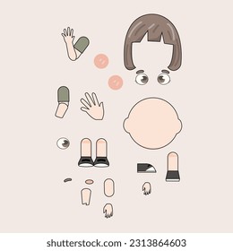 cute girl part body vector art