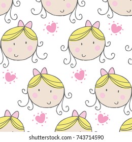 cute girl pattern vector illustration