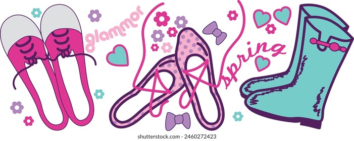 cute girl patterns design love
