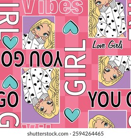 cute girl patterns fashion design