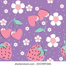 cute girl patterns love textile