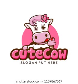 Cute Girl Pink Cow cartoon