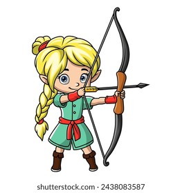 Cute girl are playing archery