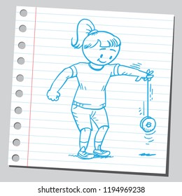 Cute girl playing yo-yo