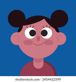 cute girl portrait vector illustration