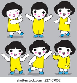 Cute Girl Poses on Camera illustration