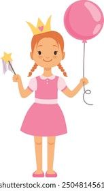 Cute girl in princess costume. Magic character dress