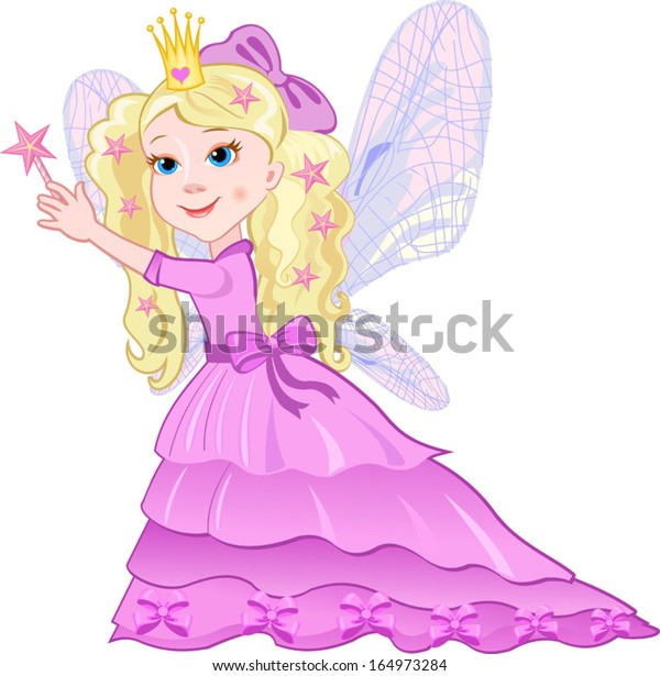 Cute Girl Purple Dress Fairy Wings のベクター画像素材 ロイヤリティフリー