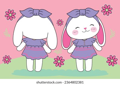 cute girl rabbit fashion princess