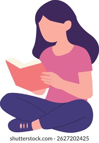 Cute girl reading a book. Teenage girl reading a book. Girl read book sign.