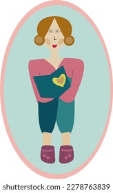 Ilustración vectorial del libro de lectura de una chica educada