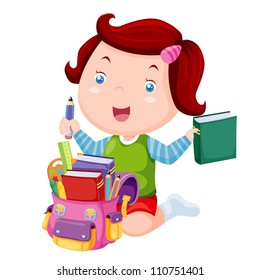 Cute girl ready back to school