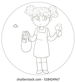 a cute girl representing zodiac sign of a libra