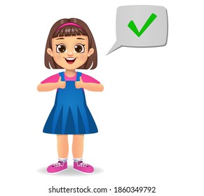 chica linda diciendo 'vector correcto