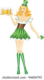 Cute girl serving Saint Patrick's Day