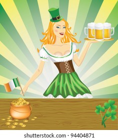 Cute girl serving Saint Patrick's Day