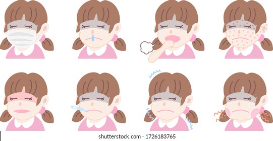 Cute girl set with a cold