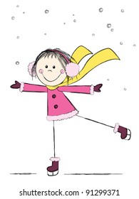 Cute girl skating