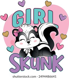 cute girl skunk graphic tees