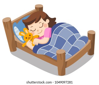 A cute girl sleep on tonight dreams.