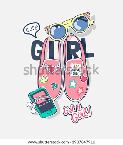Image, Stock Photo pink textile shoes and other items for fitness